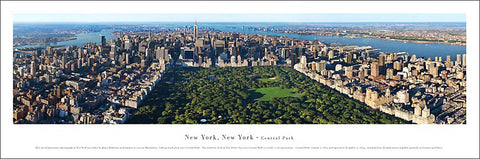 New York, NY Central Park Aerial Panoramic Poster Print - Blakeway Worldwide