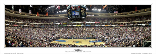 Philadelphia 76ers "Foul Shot" Wells Fargo Center Panoramic Poster Print - Everlasting Images