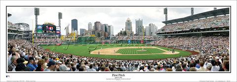 Pittsburgh Pirates PNC Park First Pitch (4/9/2001) Panoramic Poster Print - Everlasting