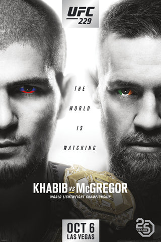UFC 229 Khabib vs Conor McGregor (Las Vegas 10/6/2018) Official 24x36 Event Poster - Pyramid America
