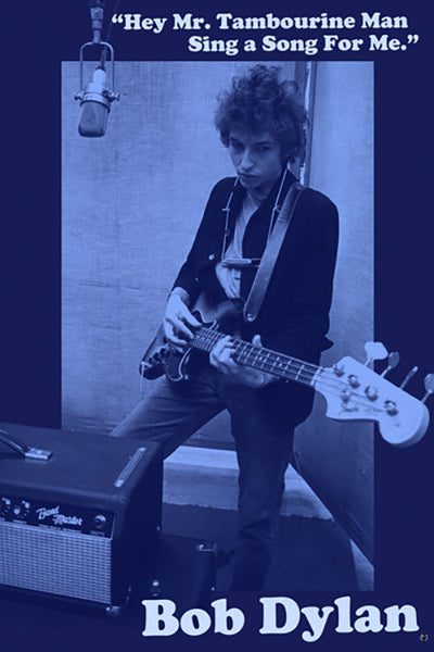 Bob Dylan "Hey Mister Tambourine Man" In the Studio Folk Rock Music Poster - Pyramid America