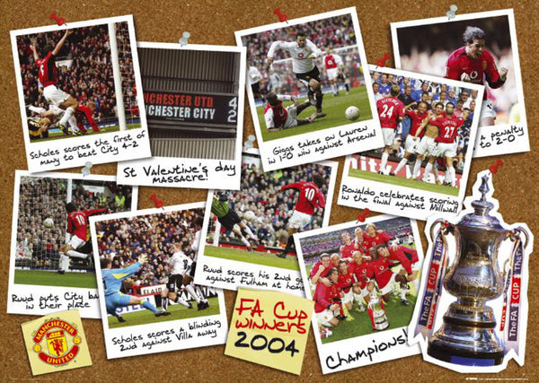 Manchester United FA Cup Championship 2004 Commemorative Poster - GB Posters