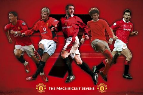 Manchester United "Magnificent Sevens" Poster (Ronaldo, Owen, Beckham, Cantona, Best) - GB Eye (UK)