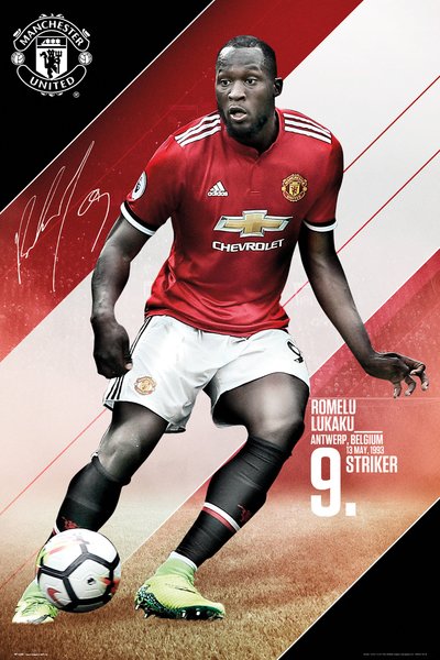 Romelu Lukaku "Ferocious" Manchester United FC Signature Series Official EPL Poster - GB Eye 2017/18