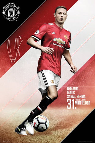 Nemanja Matic Manchester United FC Signature Series Official EPL Poster - GB Eye 2017/18