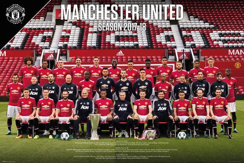 Manchester United FC Official Team Portait 2017/18 EPL Poster - GB Eye (UK)