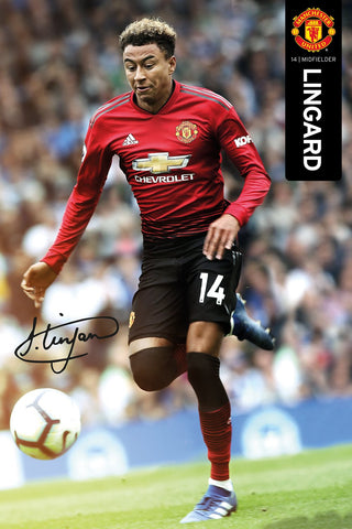 Jesse Lingard "Signature Series" Manchester United Official EPL Soccer Football Poster - GB Eye 2018/19