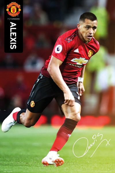 Alexis Sanchez "Signature Series" Manchester United Official EPL Soccer Football Poster - GB Eye 2018/19