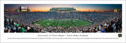 Notre Dame Fighting Irish Football Game Night 2017 Panoramic Poster Print - Blakeway Worldwide