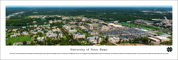 University of Notre Dame Aerial Campus View Panoramic Poster Print - Blakeway 2017
