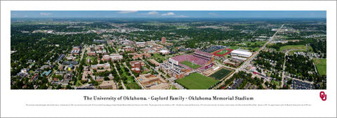 Oklahoma Sooners Football Memorial Stadium Gameday Aerial Panoramic Poster - Blakeway