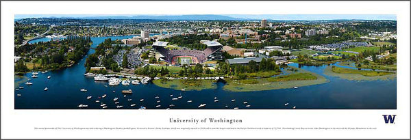 University of Washington Football Gameday Aerial Panoramic Poster Print - Blakeway Worldwide