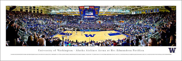 Washington Huskies Basketball "Pavilion Game Night" Panoramic Poster Print - Blakeway