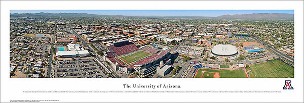 University of Arizona Aerial Panoramic Poster Print - Blakeway Worldwide