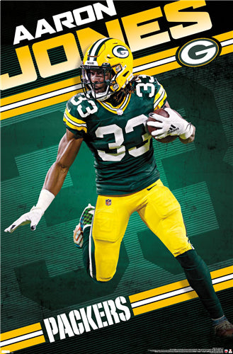 Aaron Jones "Superstar" Green Bay Packers Running Back NFL Action Poster - Trends International