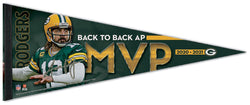 Aaron Rodgers Back-to-Back NFL MVP Green Bay Packers Premium Felt NFL Collector's Pennant - Wincraft Inc.