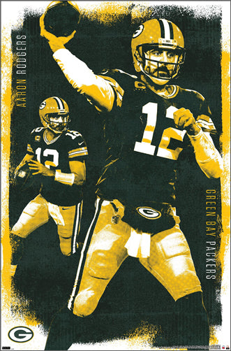 Aaron Rodgers "Superstar" Green Bay Packers QB NFL Action Wall POSTER - Costacos 2022