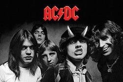 AC/DC Highway to Hell (1979) Heavy Metal Classic Rock Black-and-White Horizontal Poster - Aquarius Images
