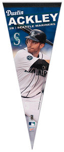 Dustin Ackley "Mariners Action" Premium Felt Collector's Pennant (LE /1000)