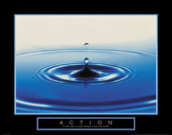 Drop of Water "Action" Motivational Poster - Front Line