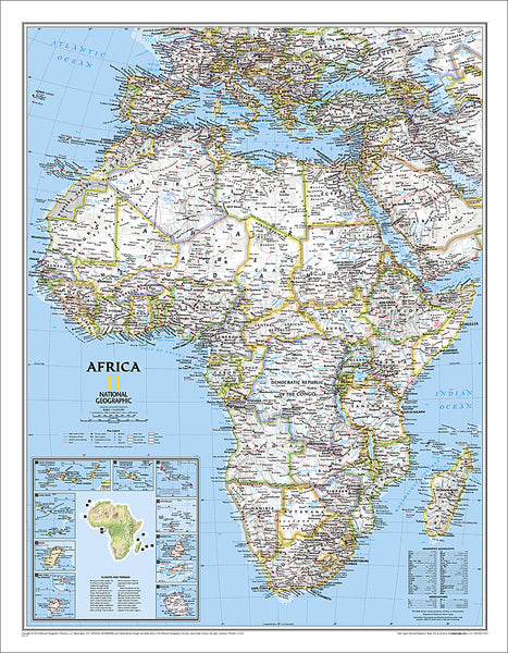Map of Africa National Geographic Classic Edition 24x31 Wall Map Poster - NG Maps
