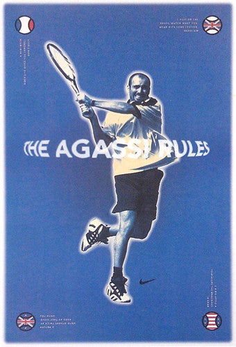 Andre Agassi "The Agassi Rules" Vintage Nike Tennis Poster (c.1997)