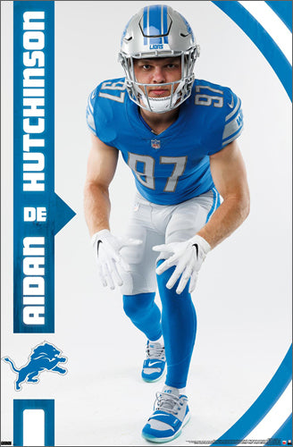 Aidan Hutchinson "Fearsome" Detroit Lions NFL Football Poster - Costacos 2022