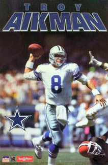 Troy Aikman "Scramble" (1991) Dallas Cowboys Action Poster - Starline Inc.
