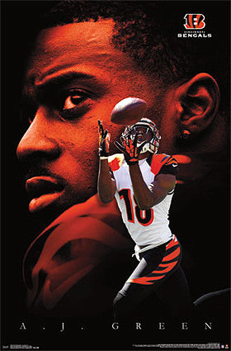 A.J. Green "Superstar" Cincinnati Bengals NFL Football Action Poster - Costacos 2013