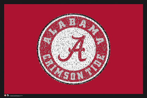 Alabama Crimson Tide Fight Song "Yea, Alabama!" Logo Poster - LA Pop