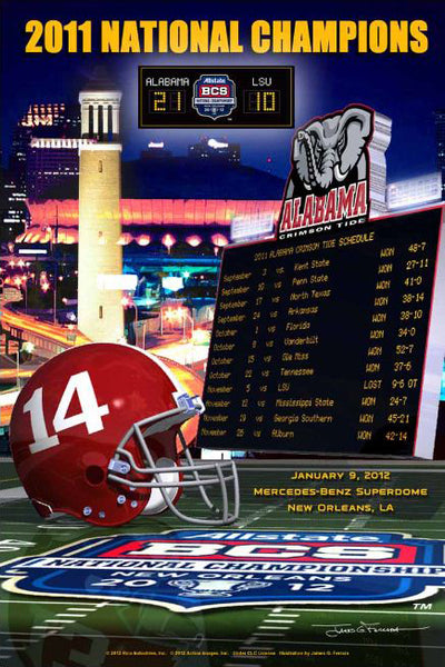 Alabama Crimson Tide Road to Victory (2011 NCAA Football Champs) Poster -  ProGraphs – Sports Poster Warehouse