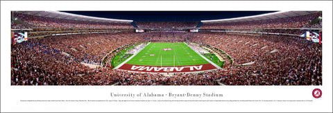 Alabama Crimson Tide Bryant-Denny Stadium End Zone Panoramic Poster - Blakeway