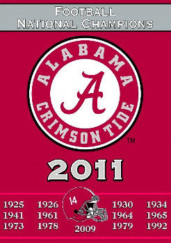 Alabama Crimson Tide "14-Time Champs" Commemorative Banner