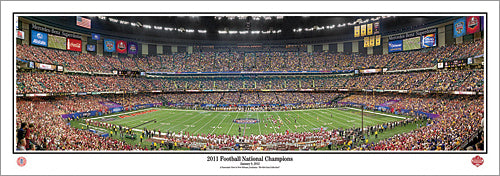 Alabama Crimson Tide Football 2011 BCS NCAA National Champions Panoramic Poster - Everlasting Images