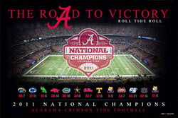Alabama Crimson Tide "Road to Victory" (2011 NCAA Football Champs) Poster - ProGraphs