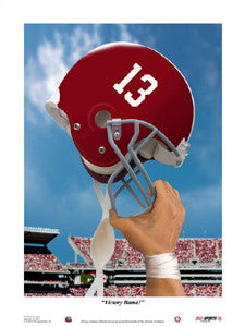 "Victory Alabama" Crimson Tide Football Art Print - USA Sports Inc.