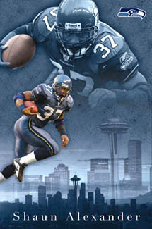 Shaun Alexander "Superstar" Seattle Seahawks NFL Action Poster - Costacos 2003