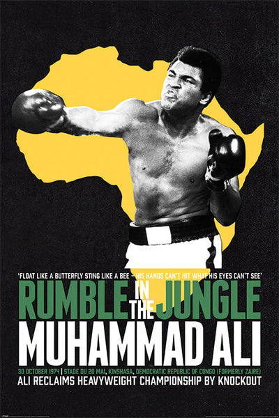 Muhammad Ali "Rumble In The Jungle" Commemorative Boxing Poster - Pyramid 2020