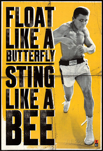 Muhammad Ali "Float like a Butterfly, Sting Like a Bee" Boxing Poster - Pyramid