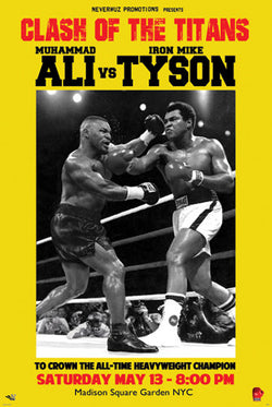 Fantasy Fight Poster: MUHAMMAD ALI vs. MIKE TYSON "Clash of the Titans" Heavyweight Championship