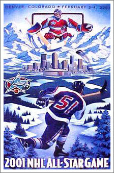 2001 NHL All-Star Game Colorado Commemorative Ticket Stub – Hockey