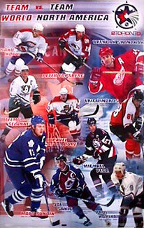 NHL Hockey "World vs. North America 2000" Poster - T.I.L. 1999