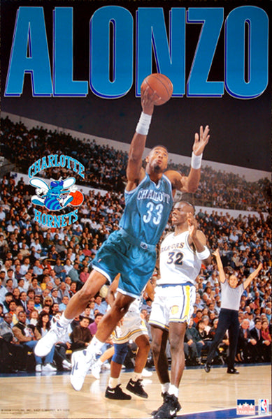 Alonzo Mourning "Action" Charlotte Hornets NBA Action Poster - Starline 1993