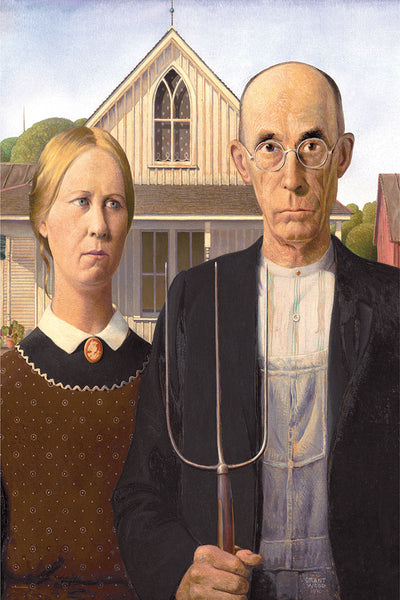 American Gothic by Grant Wood (1930) Classic Art Masterpiece Poster Reproduction - Eurographics Inc.