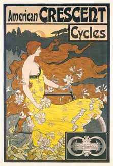 Vintage Cycling American Crescent Cycles c.1899 Vintage Reprint Poster (Artist: Ramsdell)