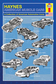  EuroGraphics Muscle Car Evolution Poster, 36 x 24 inch, Mixed  Colors: Posters & Prints