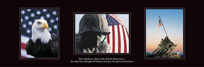 Patriotic Tribute to the American Soldier Triptych Poster (12x36) - Front Line