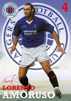 Lorenzo Amoruso "Signature" Glasgow Rangers Soccer Poster - GB 2002