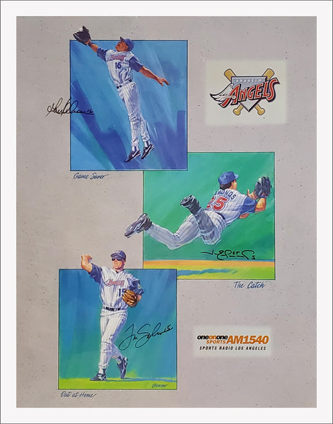 Anaheim Angels "Outfield Legends" (Jim Edmonds, Garrett Anderson, Tim Salmon) Poster - Angels 1997