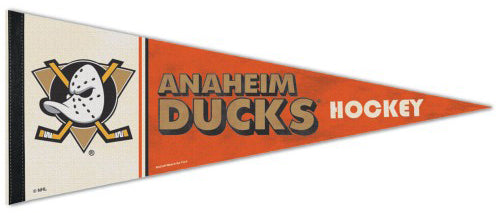 Anaheim Ducks Hockey Poster, Anaheim Mighty Ducks Retro Logo in